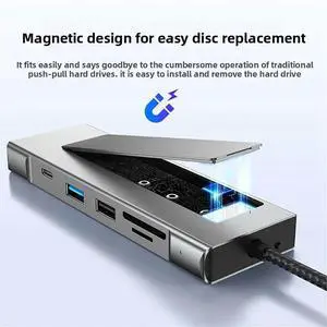 8in1 USB Hub M.2 NVMe SATA W/H SSD Enclosure USB3.2 Type-C to HDMI-Compatible Laptop Dock Station USB Adapter 8in1 USB Hub M.2 NVMe SATA W/H SSD Enclosure USB3.2 Type-C to HDMI-Compatible Laptop Dock Station USB Adapter