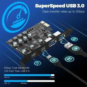 l USB3.0 PCIE Card 4 Port 2 Type A 2 Type C Fast speed Data Transfer l USB3.0 PCIE Card 4 Port 2 Type A 2 Type C Fast speed Data Transfer