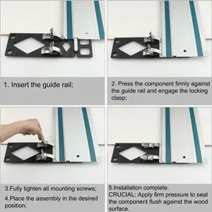 Track Saw Square Guide for Guide Rail,CNC 90 Degree Right Angle Guide with Edge Support, for Festool, Makita Black Track Saw Square Guide for Guide Rail,CNC 90 Degree Right Angle Guide with Edge Support, for Festool, Makita Black