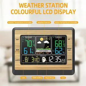 Weather Station 6 Inch Color Screen Digital Temperature Humidity Meter Weather Forecast Station with Sensor Weather Station 6 Inch Color Screen Digital Temperature Humidity Meter Weather Forecast Station with Sensor