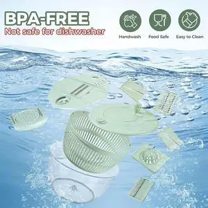 Salad Spinner Large, Vegetables Fruits Wash Bowl,Lettuce Spinner Pasta and Fries Dryer with 5 Blades,Kitchen Colander Salad Spinner Large, Vegetables Fruits Wash Bowl,Lettuce Spinner Pasta and Fries Dryer with 5 Blades,Kitchen Colander