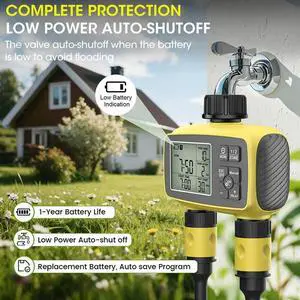 ligent Watering Controller Dual-Zone Water Timer Control System Automatic Outdoor Flower Watering Valve Device ligent Watering Controller Dual-Zone Water Timer Control System Automatic Outdoor Flower Watering Valve Device