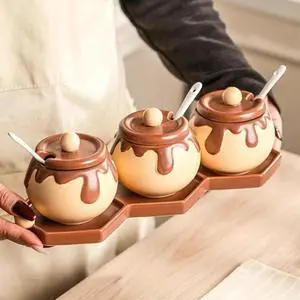 Korean Chocolate Shape Ceramic Spice Jar Cartoon Seasoning Box Salt Pepper Shaker Kitchen Decoration Flavoring Utensils Korean Chocolate Shape Ceramic Spice Jar Cartoon Seasoning Box Salt Pepper Shaker Kitchen Decoration Flavoring Utensils