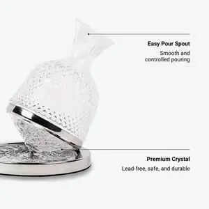 Rotating Wine Decanter Tumbler 1.5L Decanter Dispenser Crystal Glass Bottle Wine Aerator Mirror Jug Gift BarDecoration,A Rotating Wine Decanter Tumbler 1.5L Decanter Dispenser Crystal Glass Bottle Wine Aerator Mirror Jug Gift BarDecoration,A