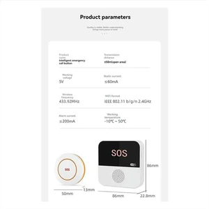 Tuya SOS+3Call Button for Elderly Emergency Medicals Alert System with Caregiver Pager for Seniors Patients Tuya SOS+3Call Button for Elderly Emergency Medicals Alert System with Caregiver Pager for Seniors Patients