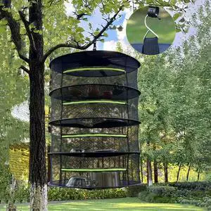 Folding Dry Rack Vegetable Dryer Drying Net for Fish Hanging Basket with Mesh Flowers Buds Plants Organizer 4 Layer Folding Dry Rack Vegetable Dryer Drying Net for Fish Hanging Basket with Mesh Flowers Buds Plants Organizer 4 Layer