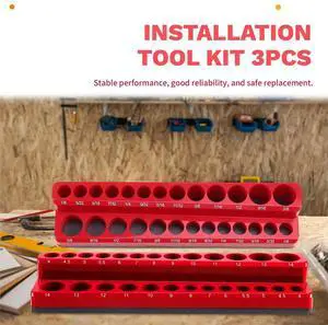 3PCS Professional Magnetic Socket Holder 1/4" Inch Drive Metric/ Socket Organizer Installation Tool Kit Red 3PCS Professional Magnetic Socket Holder 1/4" Inch Drive Metric/ Socket Organizer Installation Tool Kit Red