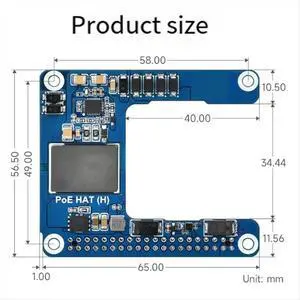 For Raspberry Pi 5/CM5 PoE HAT Power over Ethernet HAT(H) 5V 5A Support 802.3af/At with Case for RPI 5/CM5 For Raspberry Pi 5/CM5 PoE HAT Power over Ethernet HAT(H) 5V 5A Support 802.3af/At with Case for RPI 5/CM5