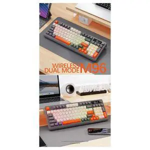 M96 Mechanical Keyboard Bluetooth Dual Mode Connection with Multimedia Knob,Colorful Backlight M96 Mechanical Keyboard Bluetooth Dual Mode Connection with Multimedia Knob,Colorful Backlight