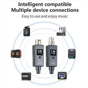 Rechargeable Dynamic Mic System UHF DSP Transmitter Receiver Mic/Line Two Modes for Mixers Recorders Speakers Rechargeable Dynamic Mic System UHF DSP Transmitter Receiver Mic/Line Two Modes for Mixers Recorders Speakers
