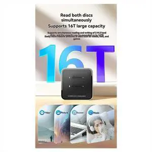 Dual Disk M.2 Dual Protocol, Hard Disk Seat, Solid State Drive Box TYPE-C HUB Expansion 10Gbps EU Plug Dual Disk M.2 Dual Protocol, Hard Disk Seat, Solid State Drive Box TYPE-C HUB Expansion 10Gbps EU Plug