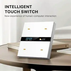 M8 PRO Zigbee Switch Tuya Home 4 Gang Electric Wall Light Switches Panel for Hotel Home Automation System White M8 PRO Zigbee Switch Tuya Home 4 Gang Electric Wall Light Switches Panel for Hotel Home Automation System White