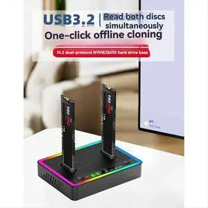 M.2 Duplicator Cloner Dual-Bay Offline USB C Dock, 20Gbps NVMe PCIE NGFF Station for 22110 2280 2260 2242 2230 M.2 SSD M.2 Duplicator Cloner Dual-Bay Offline USB C Dock, 20Gbps NVMe PCIE NGFF Station for 22110 2280 2260 2242 2230 M.2 SSD