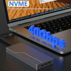 USB4.0 40Gbps NVMe SSD Case SSD Enclosure M.2 to USB4.0 Adapter for M.2 NVME PCIE Built-in Cooling Vest Aluminum Case USB4.0 40Gbps NVMe SSD Case SSD Enclosure M.2 to USB4.0 Adapter for M.2 NVME PCIE Built-in Cooling Vest Aluminum Case