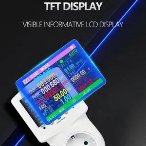 Power Outlet With LCD Screen Display Remote Control Energy Monitoring Power Outlet With LCD Screen Display Remote Control Energy Monitoring