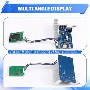 DIY Kits 5W 76M-108MHZ 7W Max Stereo PLL FM Transmitter Suite DIY Kits Power Frequency Adjustable Volume + LCD Display DIY Kits 5W 76M-108MHZ 7W Max Stereo PLL FM Transmitter Suite DIY Kits Power Frequency Adjustable Volume + LCD Display