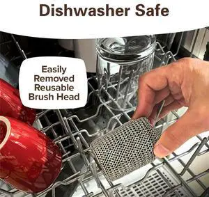 Bristle-Free Grill Brush Tool W/LED & Longer Run Time, Cordless/Rechargeable, Power Roller Blasts Away Burnt-on Food B Bristle-Free Grill Brush Tool W/LED & Longer Run Time, Cordless/Rechargeable, Power Roller Blasts Away Burnt-on Food B