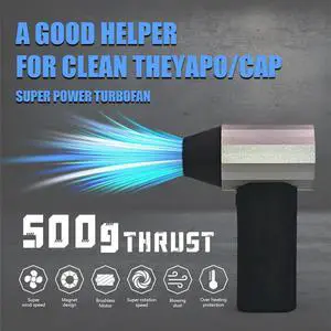 X20 40MM 110000RPM Turbo Fan 30W Two-Way Fast Charging Violent Fan Leaf Blower Car Wash Turbo Jet Fan Black+Silver X20 40MM 110000RPM Turbo Fan 30W Two-Way Fast Charging Violent Fan Leaf Blower Car Wash Turbo Jet Fan Black+Silver