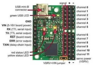 12-Channel 1352 Mini Maestro USB Servo Controller 12-Channel 1352 Mini Maestro USB Servo Controller