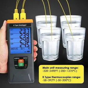 uyuy Digital K-Type Thermocouple Meter with 4 Channel Temperature Instrument GLP Secured 48K Records CSV Format uyuy Digital K-Type Thermocouple Meter with 4 Channel Temperature Instrument GLP Secured 48K Records CSV Format