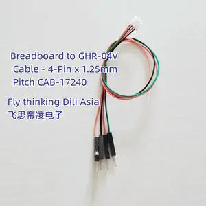 CAB-17240 Breadboard to GHR-04V Cable - 4-Pin x 1.25mm Pitch CAB-17240 Breadboard to GHR-04V Cable - 4-Pin x 1.25mm Pitch