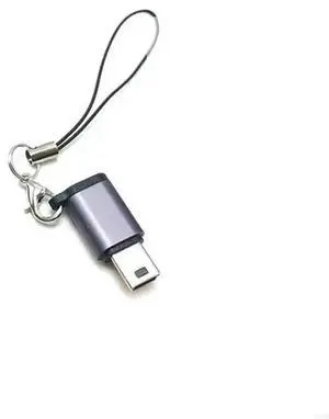 Alloy Type-C Female to Mini USB Male Converter Connector Adapter with Anti-lost Rope Supports Charging & Data Sync Alloy Type-C Female to Mini USB Male Converter Connector Adapter with Anti-lost Rope Supports Charging & Data Sync