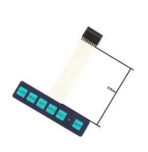 1x6 Matrix Array 6 Key Membrane Switch Keypad Keyboard 1*6 Keys with LED 1x6 Matrix Array 6 Key Membrane Switch Keypad Keyboard 1*6 Keys with LED