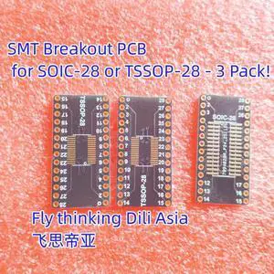 1208 SMT Breakout PCB for SOIC-28 or TSSOP-28 - 3 Pack! 1208 SMT Breakout PCB for SOIC-28 or TSSOP-28 - 3 Pack!