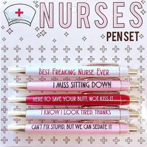 2025 5Pc Funny Nurse Pens Set Inspirational Ballpoint Pen,Novelty Pen Set Novelty Pen Stationery Supplies for Student Doctor 2025 5Pc Funny Nurse Pens Set Inspirational Ballpoint Pen,Novelty Pen Set Novelty Pen Stationery Supplies for Student Doctor