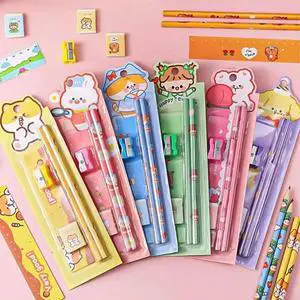 Childrens Cartoon Design Pencils Non Break Materials With Eraser Sharpener Childrens Cartoon Design Pencils Non Break Materials With Eraser Sharpener