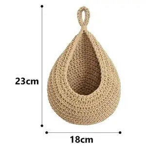 Handwoven Hanging Wall Fruit Vegetable Basket Organizer Container Decor for Kitchen Garden Mount Wall Flower Handwoven Hanging Wall Fruit Vegetable Basket Organizer Container Decor for Kitchen Garden Mount Wall Flower