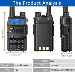 UV-5R Walkie Talkie 5W Two Way Radio VHF UHF 136-174MHz 400-520MHz Dual Band Ham Radio Station Receiver EU Plug UV-5R Walkie Talkie 5W Two Way Radio VHF UHF 136-174MHz 400-520MHz Dual Band Ham Radio Station Receiver EU Plug