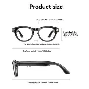 GS80 AI Bluetooth Glasses Photo Capture Call & Music Functions Automatic Speech Recognition for License Plates GS80 AI Bluetooth Glasses Photo Capture Call & Music Functions Automatic Speech Recognition for License Plates