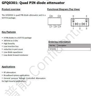 GFQ0301 300k-5GHz pin VAT Voltage-Controlled Attenuator IC GFQ0301 300k-5GHz pin VAT Voltage-Controlled Attenuator IC
