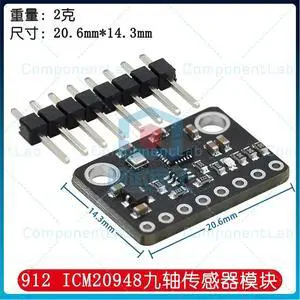 GY-912 ICM20948 10DOF Accelerometer Gyroscope Compass Nine-Axis Sensor Module GY-912 ICM20948 10DOF Accelerometer Gyroscope Compass Nine-Axis Sensor Module