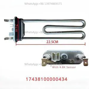 Heating tube 17438100000434 For Drum Washing Machine 22.5CM 230V 1800W Heater Wire Washer Repair Parts Heating tube 17438100000434 For Drum Washing Machine 22.5CM 230V 1800W Heater Wire Washer Repair Parts