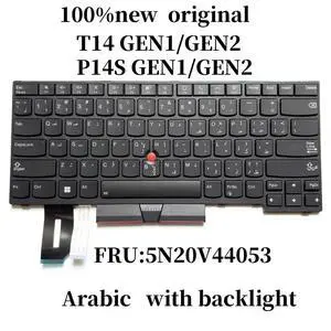 100%AR Arabic For T14 P14s Gen 1 Gen 2 laptop keyboard backlight FRU 5N20V44053 100%AR Arabic For T14 P14s Gen 1 Gen 2 laptop keyboard backlight FRU 5N20V44053