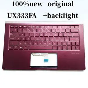 100%US English For UX333 UX333FA laptop keyboard Palmrest Assembly top cover C case RED with backlight 90NB0JV6-R31US0 100%US English For UX333 UX333FA laptop keyboard Palmrest Assembly top cover C case RED with backlight 90NB0JV6-R31US0