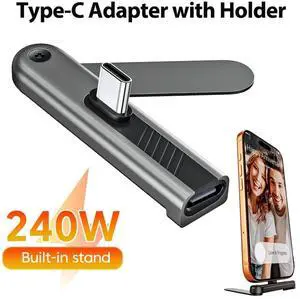 240W Fast Charging Phone Adapter Type-C Male to Female Adapters with Bracket OTG USB2.0 Data Transfer Charge Converter 240W Fast Charging Phone Adapter Type-C Male to Female Adapters with Bracket OTG USB2.0 Data Transfer Charge Converter
