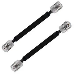 2 Pack 40Cm RF Coaxial Cable Window/Door Pass Through Flat Cable, SO239 UHF Female To UHF Female,50 Ohm 2 Pack 40Cm RF Coaxial Cable Window/Door Pass Through Flat Cable, SO239 UHF Female To UHF Female,50 Ohm