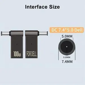 USB C to 7.4mm Laptop Charging Adapter Female Type C to Male DC 7.4 X 5.0mm Jack Plug Converter 100W PD Charger USB C to 7.4mm Laptop Charging Adapter Female Type C to Male DC 7.4 X 5.0mm Jack Plug Converter 100W PD Charger