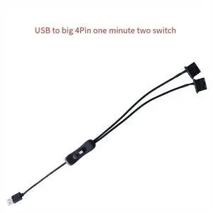 USB 5V to Dual 4PIN Molex Fan Adapter Cable with Switch Y Splitter for Computer Chassis Desktop PC Case Cooling USB 5V to Dual 4PIN Molex Fan Adapter Cable with Switch Y Splitter for Computer Chassis Desktop PC Case Cooling