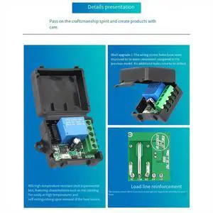 433Mhz Remote Control Switch DC 12V 1CH Relay Receiver Module for Home Automation Black 433Mhz Remote Control Switch DC 12V 1CH Relay Receiver Module for Home Automation Black