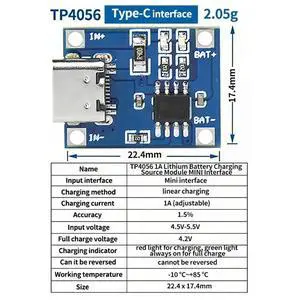 5V 1A Lithium Charger Module, Type-C Charging Board with Protection, Dual Function Power PCB 10PCS 5V 1A Lithium Charger Module, Type-C Charging Board with Protection, Dual Function Power PCB 10PCS