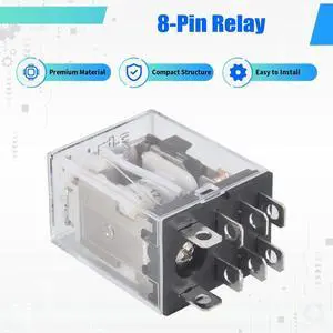 JQX-13F LY2 DC 12V Coil 8-Pin DPDT Green LED Electromagnetic Relay JQX-13F LY2 DC 12V Coil 8-Pin DPDT Green LED Electromagnetic Relay