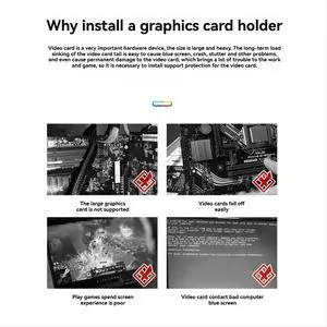 RTX4090/4080/4070/4060 RX580 Aluminum Universal Graphics Card Holder with Base Video Card Bracket GPU Support Stand 75mm RTX4090/4080/4070/4060 RX580 Aluminum Universal Graphics Card Holder with Base Video Card Bracket GPU Support Stand 75mm