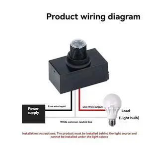 Photocell Sensor Dusk to Dawn Light Sensor Switch AC100V-250V Photoelectric Sensor Automatic on Off Lighting Controller Photocell Sensor Dusk to Dawn Light Sensor Switch AC100V-250V Photoelectric Sensor Automatic on Off Lighting Controller