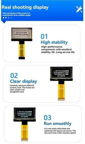 1.54 Inch OLED Display Module 128x64 Resolution SSD1309 Chip Supports IIC SPI Interface for A 1.54 Inch OLED Display Module 128x64 Resolution SSD1309 Chip Supports IIC SPI Interface for A