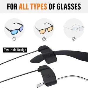 Adjustable Glasses Strap 4 Pcs, Eyeglasses Retainer for Men Women, Sports Sunglasses Strap, Black Neck Lanyard Holder Adjustable Glasses Strap 4 Pcs, Eyeglasses Retainer for Men Women, Sports Sunglasses Strap, Black Neck Lanyard Holder