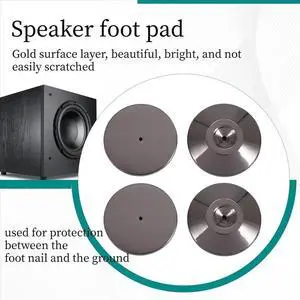 4 Pcs Speaker Pure Copper Spikes Pads HiFi Speaker Box Isolation Floor Stand Feet Cone Base Shoes Pad (Black) 4 Pcs Speaker Pure Copper Spikes Pads HiFi Speaker Box Isolation Floor Stand Feet Cone Base Shoes Pad (Black)